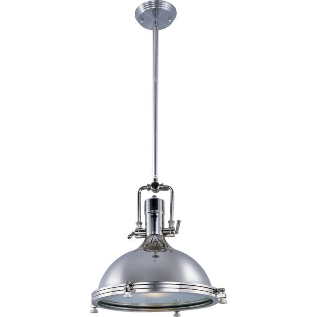 Maxim Lighting 25109FTPN Hi-Bay 1 Light 18 inch Pendant in Polished Nickel with Frosted Glass
