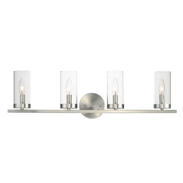 Maxim Lighting Sentinel 4 Light 30 inch Vanity Light in Satin Nickel with Clear Glass 25258CLSN
