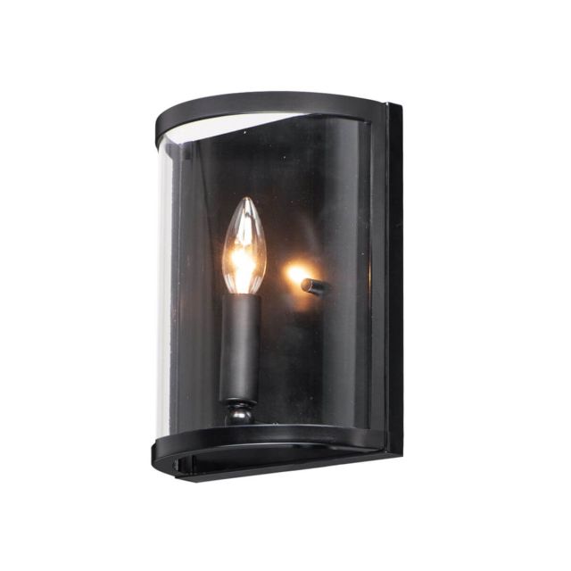 Maxim Lighting 25259CLBK Sentinel 1 Light 10 inch Tall Wall Sconce in Black with Clear Glass