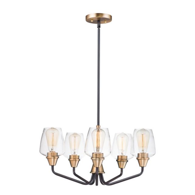 Maxim Lighting 26125CLBZAB Goblet 5 Light 23 Inch Chandelier in Bronze-Antique Brass with Clear Glass