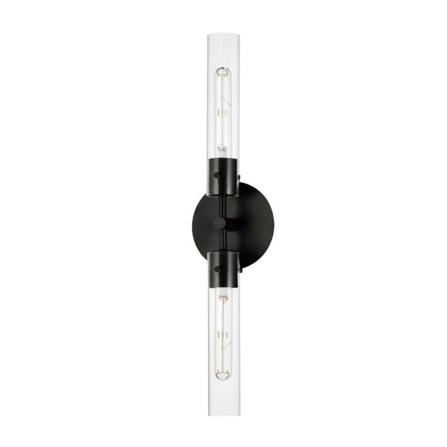 Maxim Lighting Equilibrium 2 Light 25 inch Tall LED Wall Sconce in Black with Clear Glass 26370CLBK