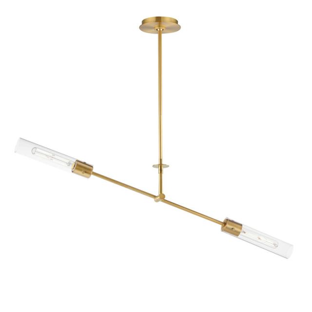 Maxim Lighting 26372CLNAB Equilibrium 2 Light 42 inch LED Linear Light in Natural Aged Brass with Clear Glass