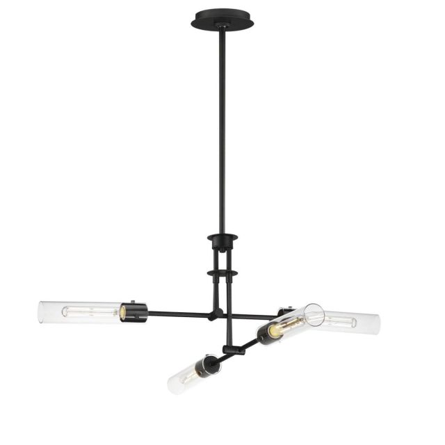 Maxim Lighting Equilibrium 4 Light 36 inch LED Pendant Convertible to Flush Mount in Black with Clear Glass 26374CLBK