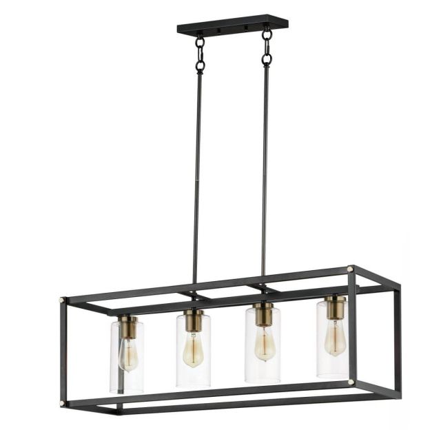 Maxim Lighting Capitol 4 Light 36 inch Linear Light in Black-Antique Brass with Clear Glass 2644BKAB