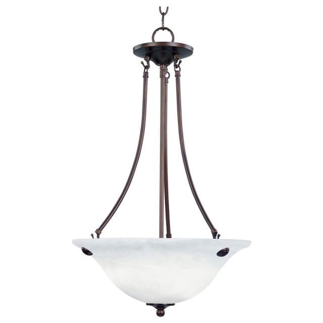 Maxim Lighting Malaga 3 Light 16 inch Invert Bowl Pendant in Oil Rubbed Bronze with Marble Glass 2682MROI