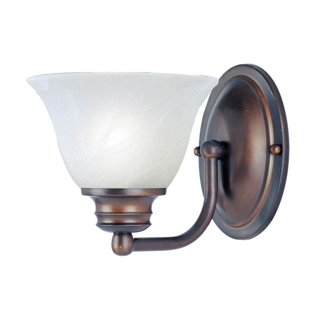 Maxim Lighting 2686MROI Malaga 1 Light 7 inch Tall Wall Sconce in Oil Rubbed Bronze with Marble Glass