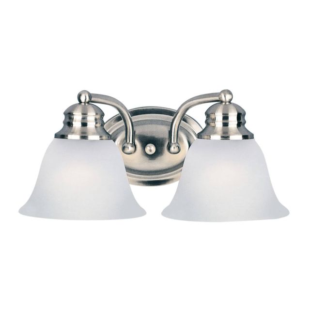 Maxim Lighting Malaga 2 Light 13 inch Bath Vanity in Satin Nickel with Frosted Glass 2687FTSN