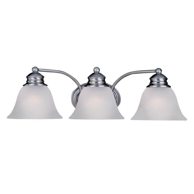 Maxim Lighting 2688FTSN Malaga 3 Light 20 Inch Bath Light In Satin Nickel with Frosted Glass Shade