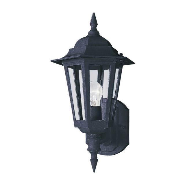 Maxim Lighting 3000CLBK Builder Cast 1 Light 17 inch Tall Outdoor Wall Mount in Black with Clear Glass
