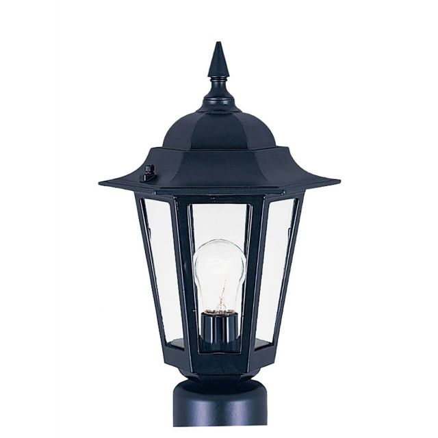 Maxim Lighting Builder Cast 1 Light 16 inch Tall Outdoor Pole-Post Lantern in Black with Clear Glass 3001CLBK