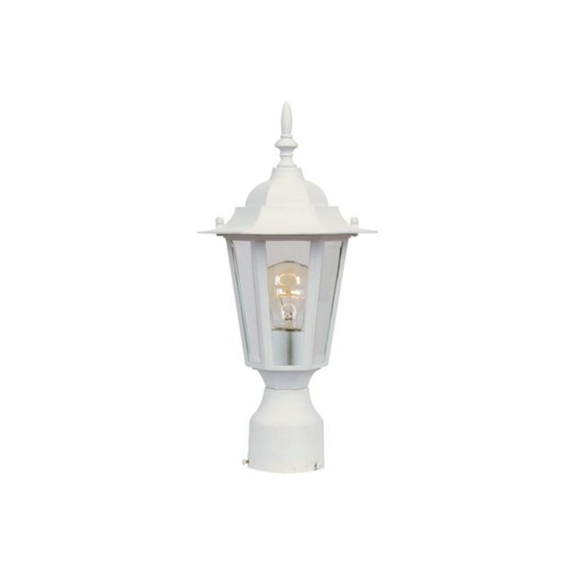 Maxim Lighting Builder Cast 1 Light 16 inch Tall Outdoor Pole-Post Lantern in White with Clear Glass 3001CLWT