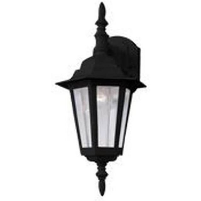 Maxim Lighting 3002CLBK Builder Cast 1 Light 17 inch Tall Outdoor Wall Mount in Black with Clear Glass