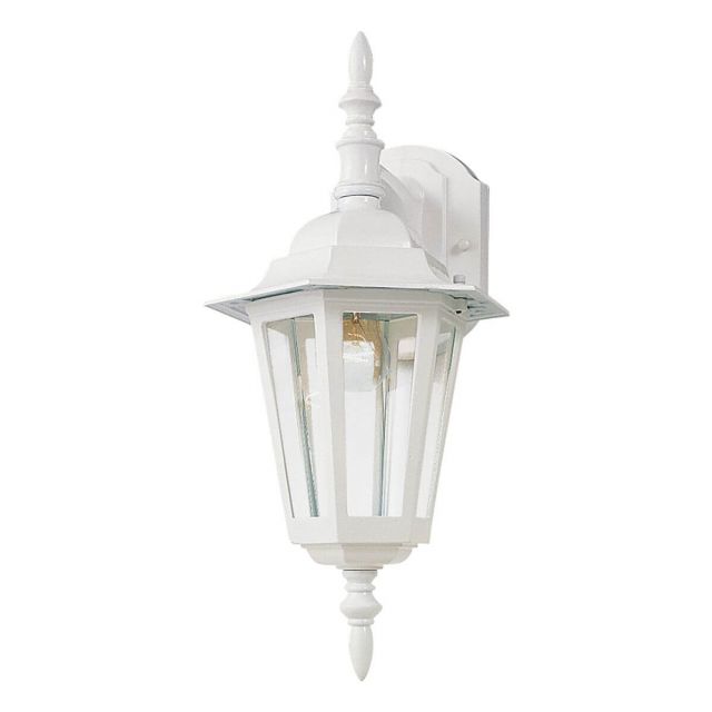 Maxim Lighting 3002CLWT Builder Cast 1 Light 17 inch Tall Outdoor Wall Mount in White with Clear Glass
