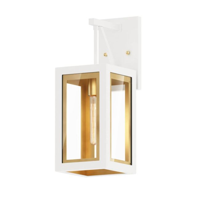 Maxim Lighting 30052CLWTGLD Neoclass 1 Light 16 inch Tall Outdoor Wall Light in White-Gold with Clear Glass