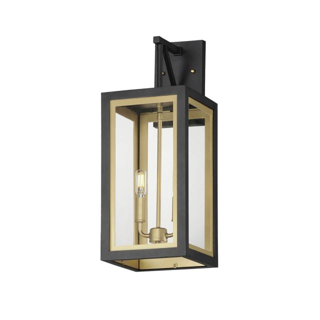 Maxim Lighting 30055CLBKGLD Neoclass 2 Light 21 inch Tall Outdoor Wall Sconce in Black-Gold with Clear Glass