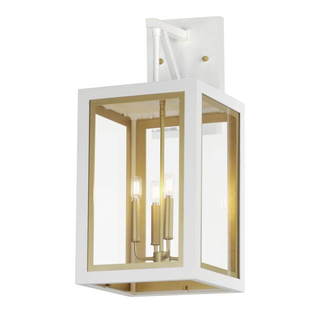 Maxim Lighting 30056CLWTGLD Neoclass 4 Light 29 inch Tall Outdoor Wall Light in White-Gold