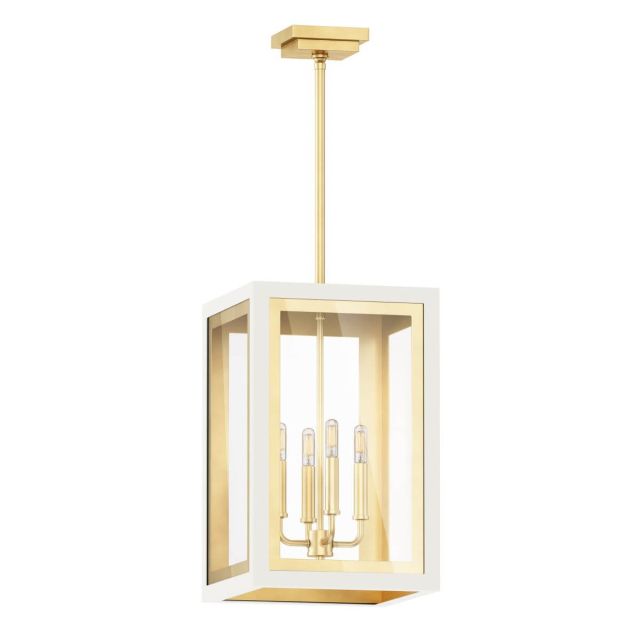 Maxim Lighting 30058CLWTGLD Neoclass 3 Light 12 inch Outdoor Foyer Pendant in White-Gold with Clear Glass