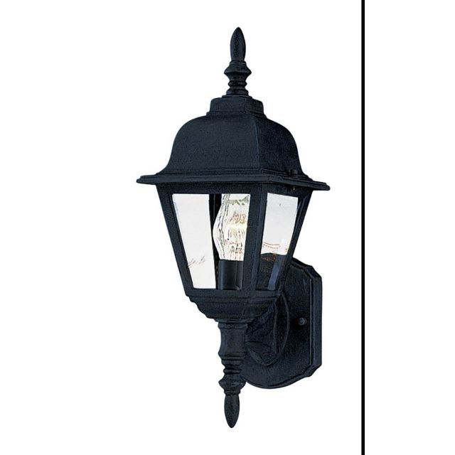 Maxim Lighting 3005CLBK Builder Cast 1 Light 17 inch Tall Outdoor Wall Mount in Black with Clear Glass