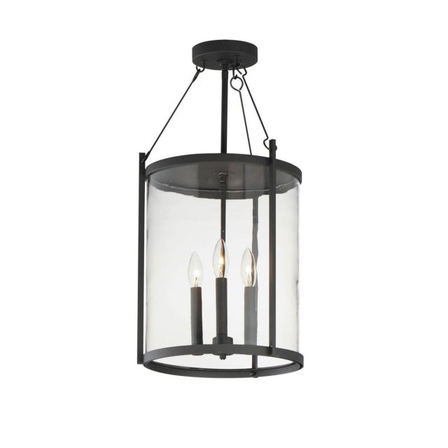 Maxim Lighting Belfry 3 Light 13 inch Outdoor Foyer Pendant in Black with Clear Glass 30069CLBK