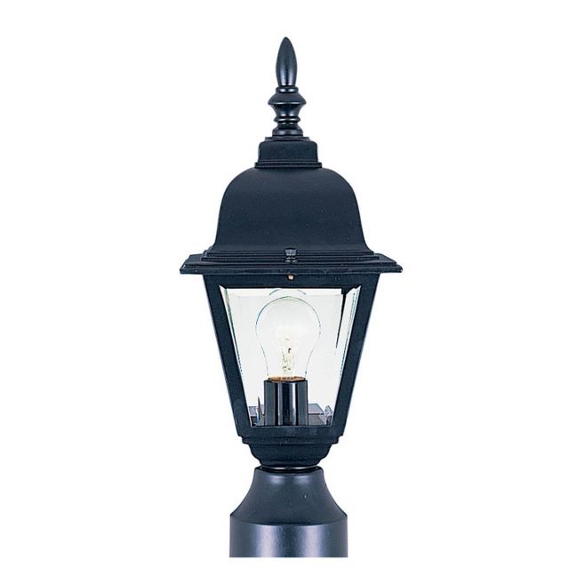 Maxim Lighting 3006CLBK Builder Cast 1 Light 16 inch Tall Outdoor Pole-Post Lantern in Black with Clear Glass