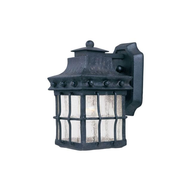 Maxim Lighting 30081CDCF Nantucket 1 Light 13 inch Tall Outdoor Wall Lantern in Country Forge with Seedy Glass