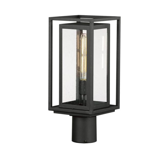 Maxim Lighting 3030CDBK Cabana 1 Light 17 inch Tall Outdoor Post Mount in Black with Clear Seeded Glass