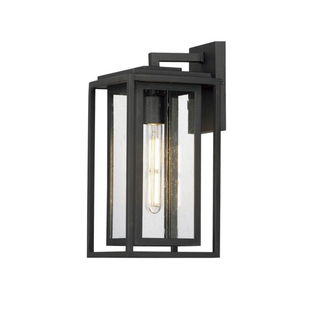 Maxim Lighting 3033CDBK Cabana 1 Light 15 inch Tall Outdoor Wall Mount in Black with Clear Seeded Glass