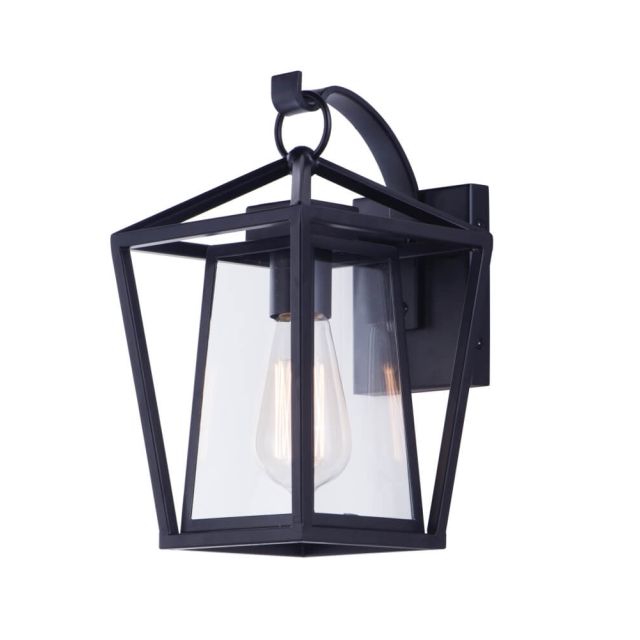 Maxim Lighting 3173CLBK Artisan 1-Light 12 Inch Tall Outdoor Wall Light in Black with Clear Glass