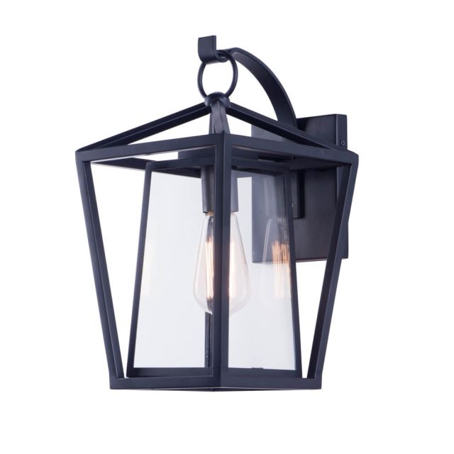 Maxim Lighting 3175CLBK Artisan 1-Light 16 Inch Tall Outdoor Wall Light in Black with Clear Glass