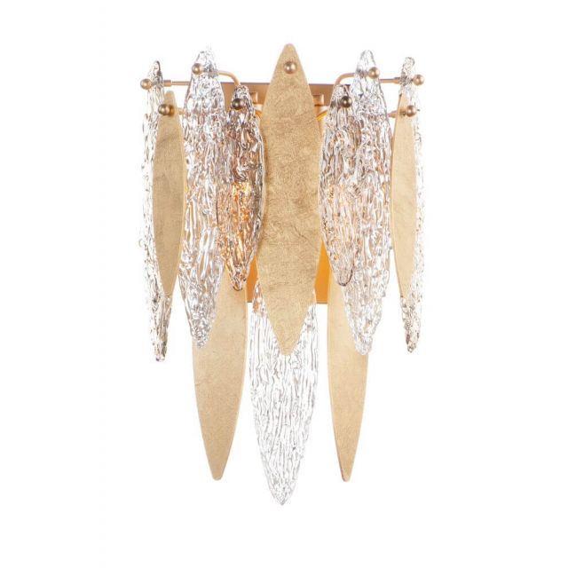 Maxim Lighting 32322CLCMPGL Majestic 3 Light 18 Inch Tall Wall Sconce in Gold Leaf with Clear and Champagne Glass