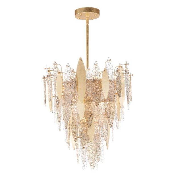 Maxim Lighting 32325CLCMPGL Majestic 12 Light 24 Inch Chandelier in Gold Leaf with Clear and Champagne Glass