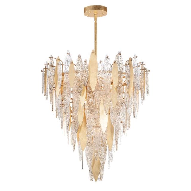 Maxim Lighting 32328CLCMPGL Majestic 21 Light 33 Inch Chandelier in Gold Leaf with Clear and Champagne Glass