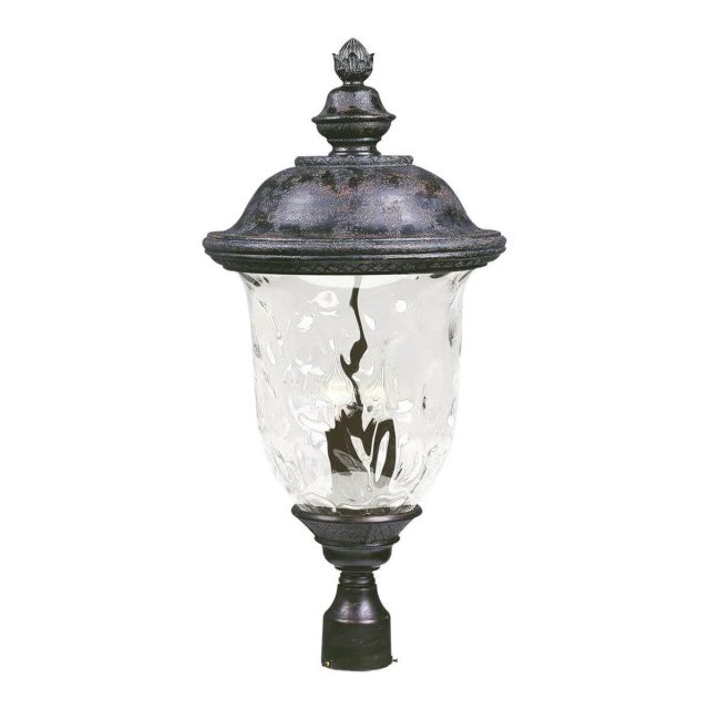 Maxim Lighting Carriage House DC 3 Light 29 inch Tall Outdoor Pole-Post Lantern in Oriental Bronze with Water Glass 3421WGOB