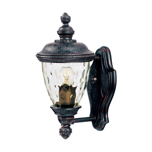 Maxim Lighting 3495WGOB Carriage House DC 1 Light 13 Inch Tall Outdoor Wall Lantern In Oriental Bronze With Water Glass Shade