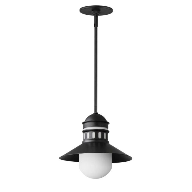 Maxim Lighting Admiralty 1 Light 12 inch Outdoor Pendant in Black with Satin White Opal Glass 35121SWBK