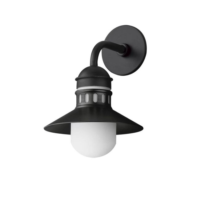 Maxim Lighting Admiralty 1 Light 15 inch Tall Outdoor Wall Light in Black with Satin White Opal Glass 35122SWBK
