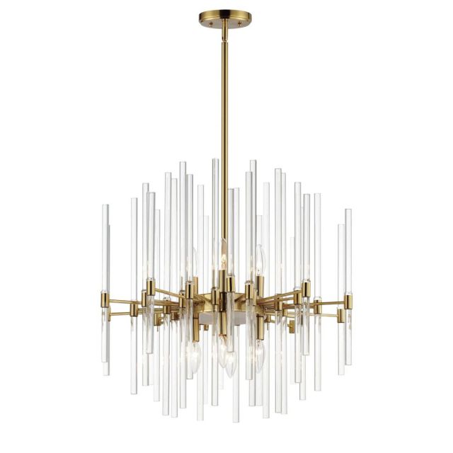 Maxim Lighting 38405CLHR Divine 8 Light 24 inch Chandelier in Heritage with Clear Glass