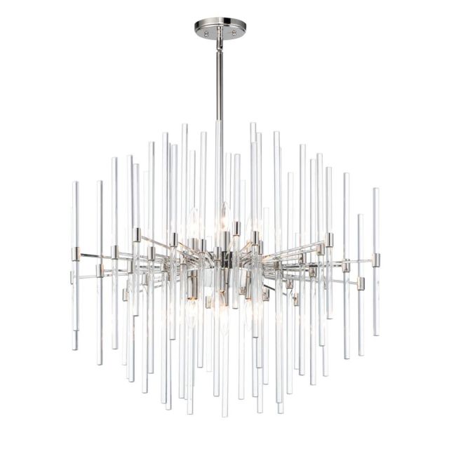 Maxim Lighting 38406CLPN Divine 8 Light 29 inch Multi Light Pendant in Polished Nickel with Clear Glass
