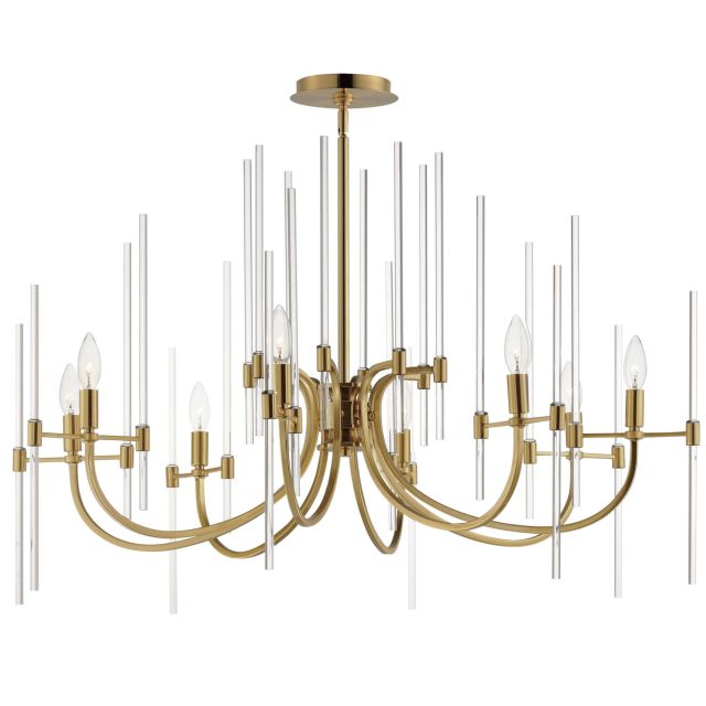 Maxim Lighting 38408CLHR Divine 8 Light 38 inch Multi-Tier Chandelier in Heritage with Clear Glass Rods