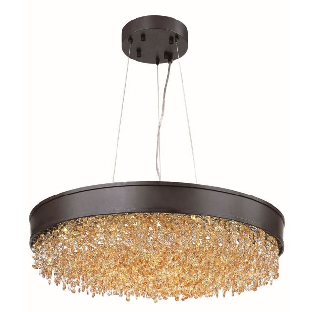 Maxim Lighting Mystic 24 Inch Pendant In Bronze With Scotch Crystal 39655SHBZ