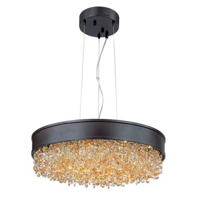 Maxim Lighting Mystic 30 inch LED Pendant in Bronze with Scotch Crystal 39657SHBZ