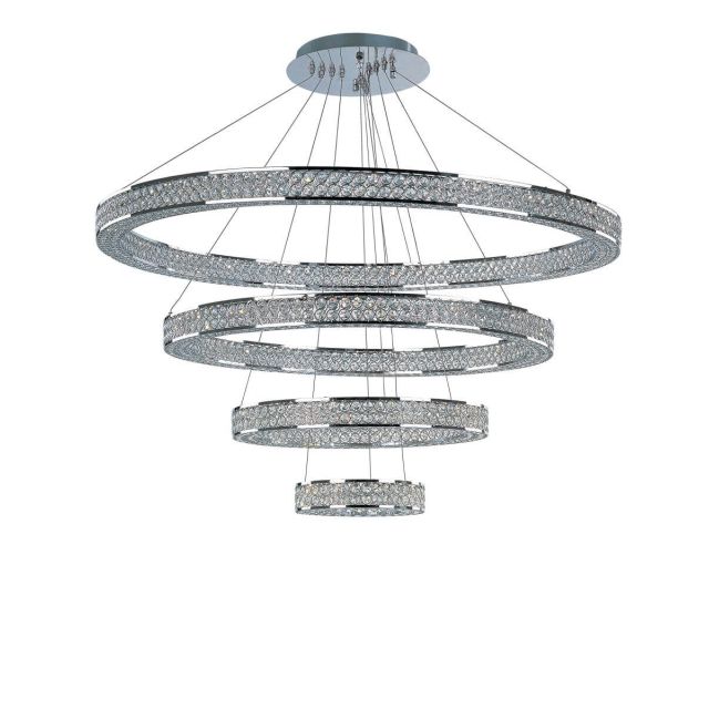 Maxim Lighting 39778BCPC Eternity LED 40 inch 4 Tier LED Foyer Chandelier in Polished Chrome with Beveled Crystal