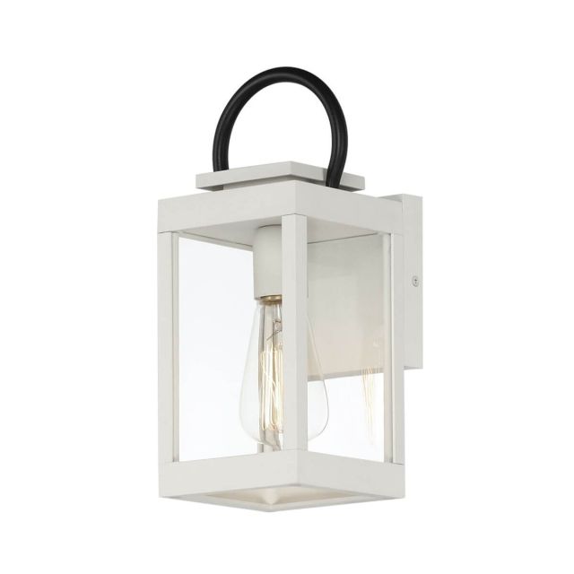 Maxim Lighting 40312CLWTBK Nassau 1 Light 13 inch Tall Outdoor Wall Lantern in White-Black with Clear Glass