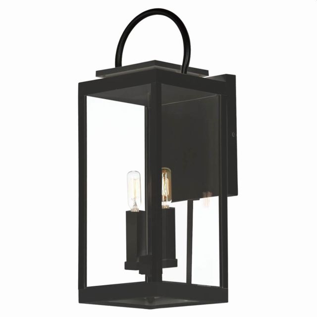 Maxim Lighting 40316CLBK Nassau 2 Light 21 inch Tall Outdoor Wall Lantern in Black with Clear Glass