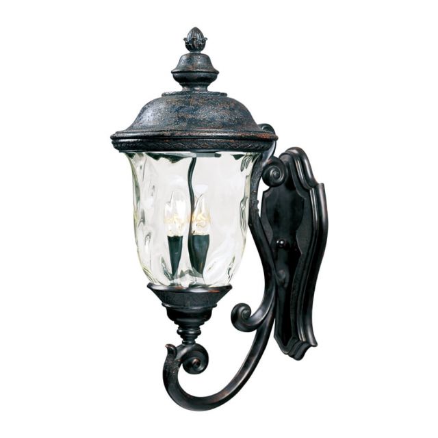 Maxim Lighting 40424WGOB Carriage House VX 3 Light 27 Inch Tall Outdoor Wall Lantern In Oriental Bronze With Water Glass Shade