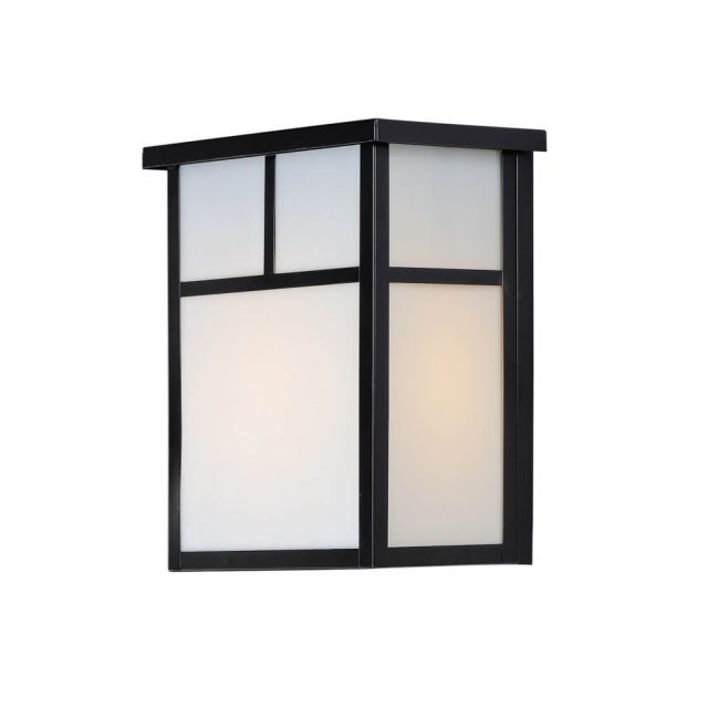 Maxim Lighting 4051WTBK Coldwater 2 Light 11 Inch Tall Outdoor Wall Lantern In Black With White Glass