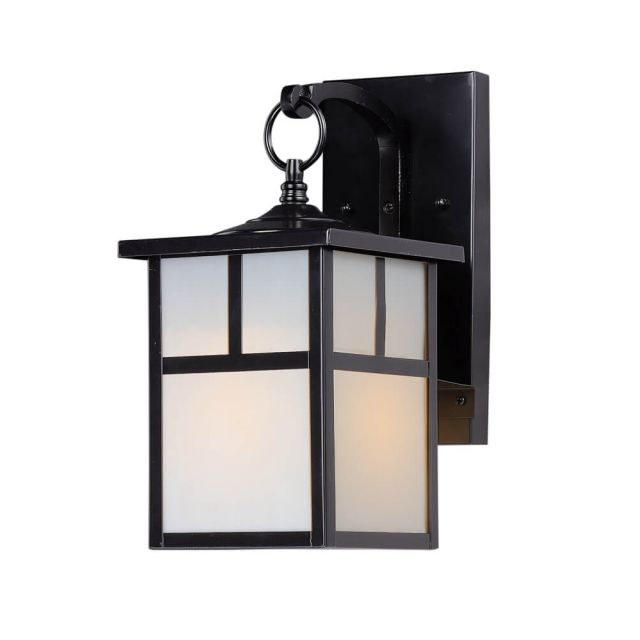 Maxim Lighting 4053WTBK Coldwater 1 Light 12 Inch Tall Outdoor Wall Lantern In Black With White Glass