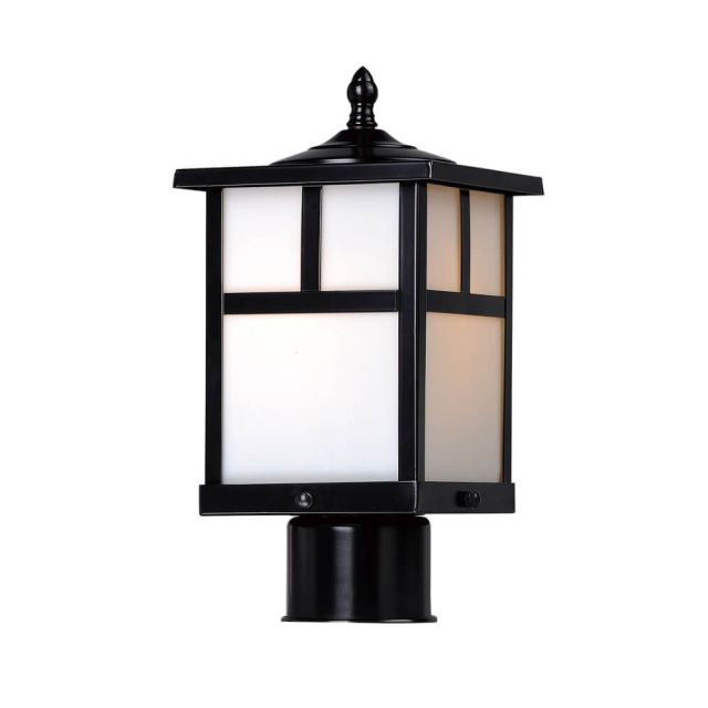 Maxim Lighting 4055WTBK Coldwater 1 Light 12 Inch Tall Outdoor Pole-Post Mount In Black With White Glass