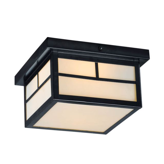 Maxim Lighting 4059WTBK Coldwater 2 Light 9 Inch Flush Mount In Black With White Glass