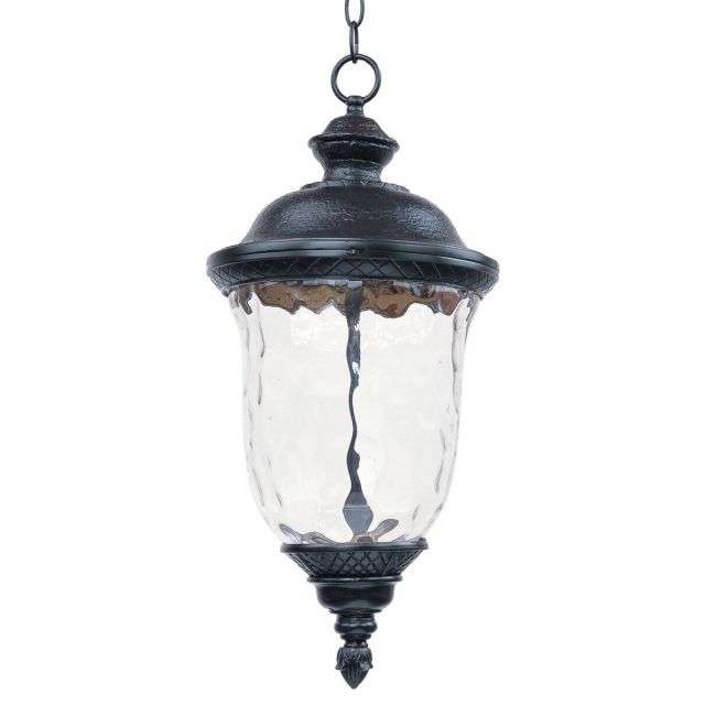 Maxim Lighting 55427WGOB Carriage House 11 inch LED Outdoor Hanging Lantern in Oriental Bronze with Water Glass